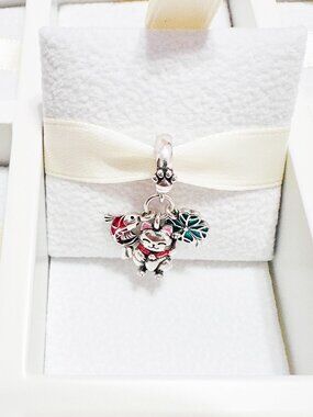 925 Sterling Silver Lucky Cat, Koi Fish And Clover Dangle Charm Fits Pandora